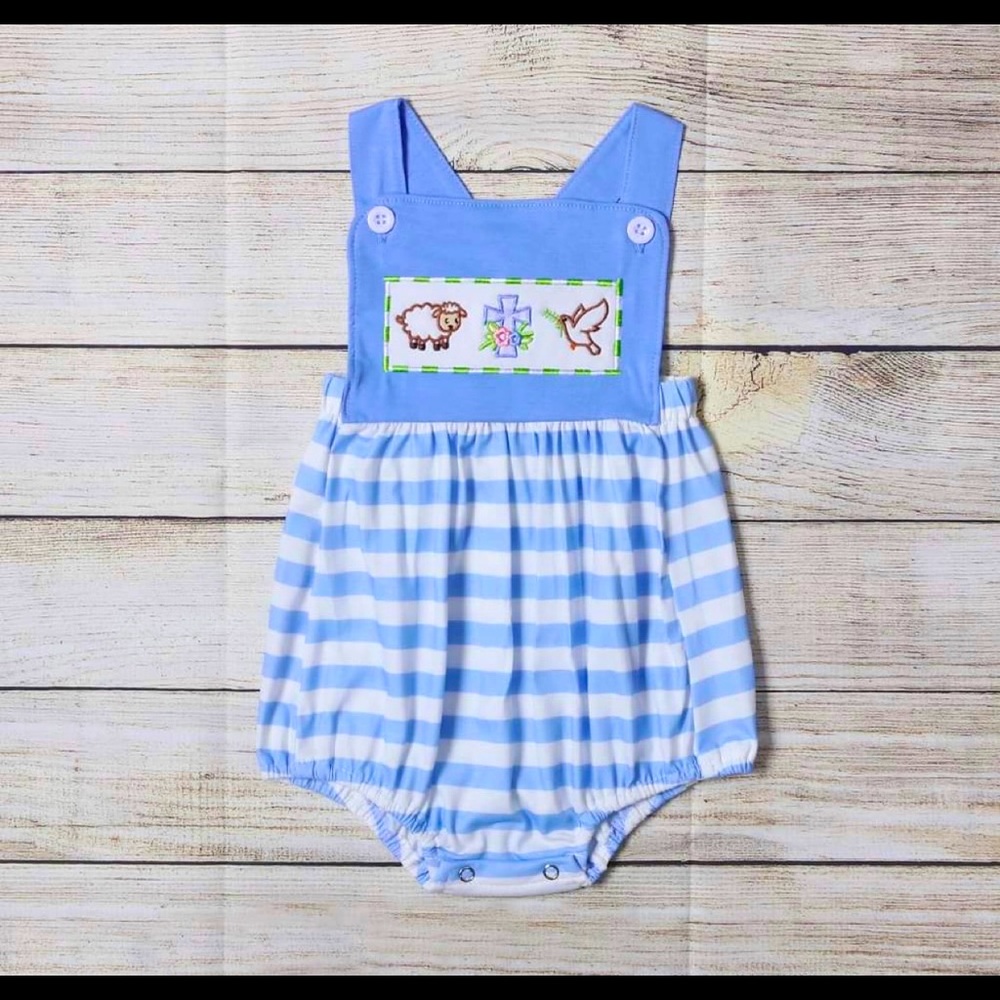 Boys Easter new embroidered cross bubble